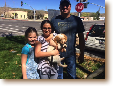 Nola with her new family